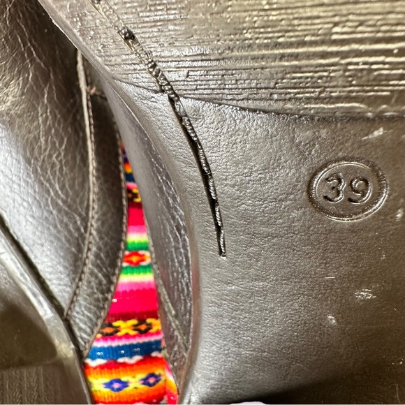 Killasumaq Mister Stenholm Dark Brown Leather Booties Serape Fabric Size EU 39 - Picture 16 of 17